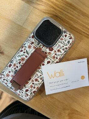 Wallis Floral Phone Case with Brown Strap and White Floral Back